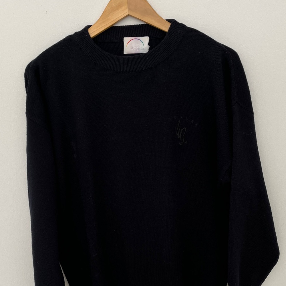 Vintage Bogner Men's Classic Black Crewneck Ski Sweater